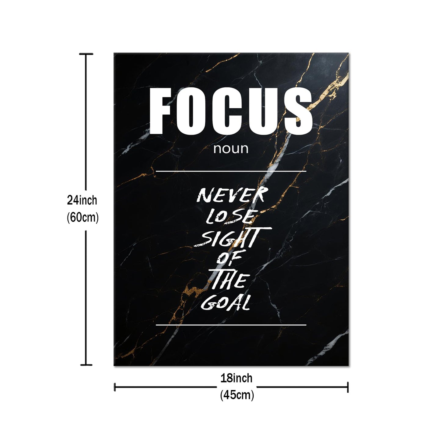 Motivational Canvas Wall Art Focus Noun Entrepreneur Quotes Poster Print Inspirational Pictures Painting for Office Class Room School Wall Decoration Stretched and Framed [18''Wx24''H]