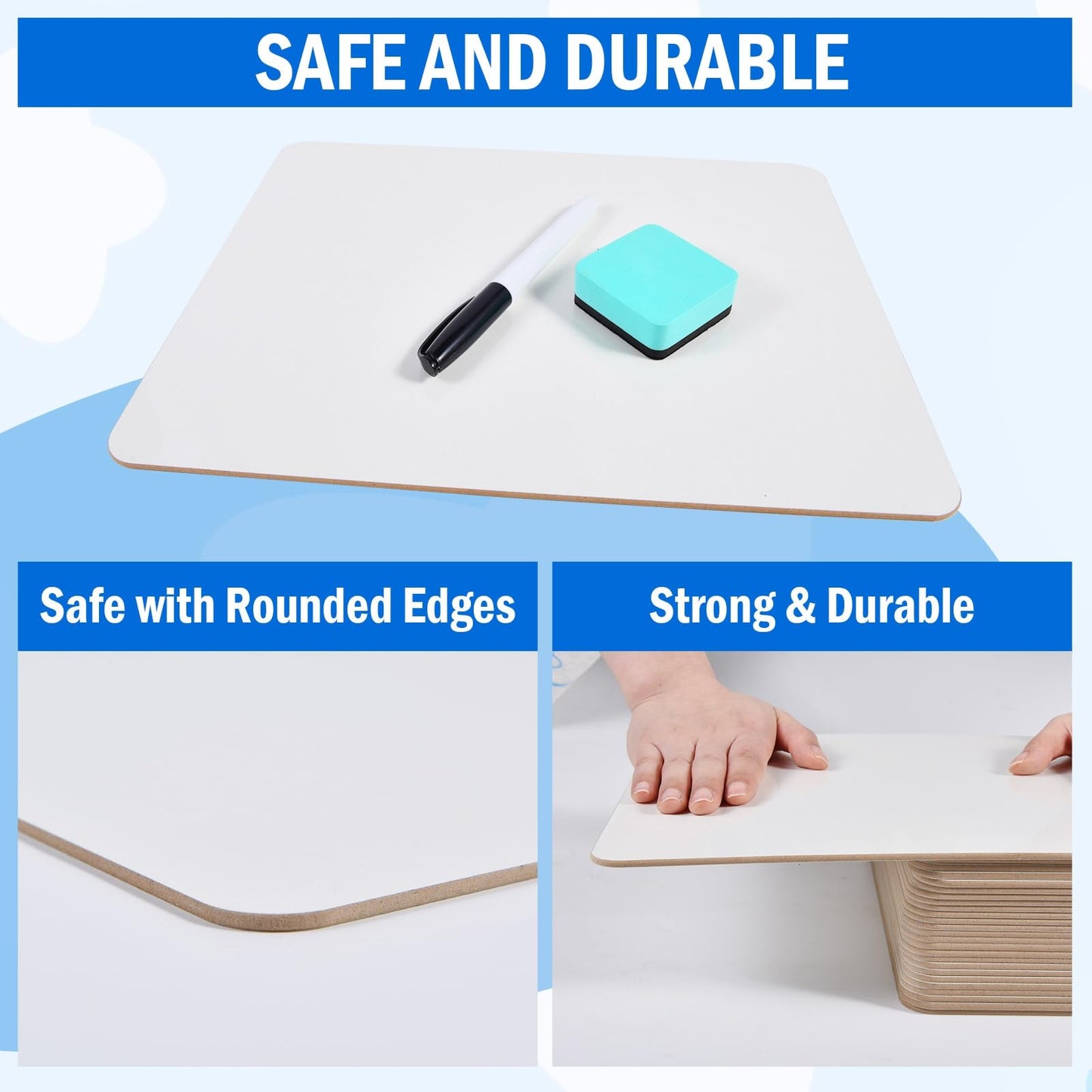 COYMOS 6 Pack Small Dry Erase Boards Classroom Pack 12 x 9 Inch Double Sided Mini White Boards Portable Dry Erase LapBoards for Teacher Supplies with 6 Erasers and 6 Markers
