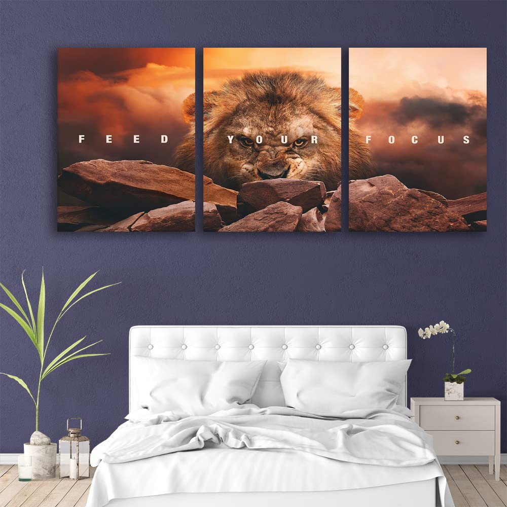 Inspirational Quotes Poster Framed Wall Art Motivational Canvas Painting Print Picture Wall Art Canvas Modern 3 Panels Canvas Prints Artwork for Home Office Decor Ready to Hang - 36" W x 16" H