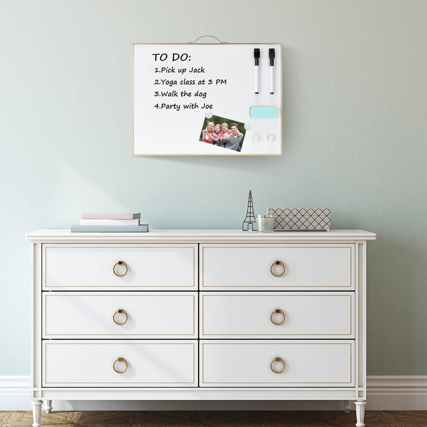 TSJ OFFICE Small Dry-Erase White-Board - 12 X 16 Inches Portable Aluminum Frame Mini Hanging Whiteboard with Handle, to Do List Notepad for Office, Home, School