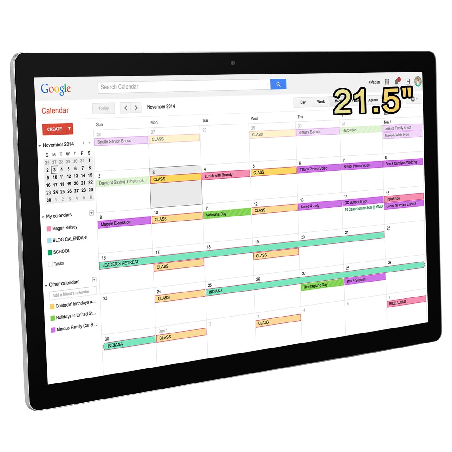 TouchWo 15.6 to 27 inch Touchscreen Digital Calendar & Wall Planners, Smart Whiteboard Calendar for Chore Chart & Work Schedule, Built in Speakers and Camera, Include Wall Mount & Desk Stand (21.5-inch)