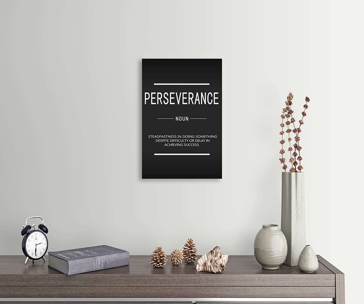 Motivational Canvas Wall Art Perseverance Inspiring Poster Printing Inspirational Entrepreneur Quotes Quotes Poster Artwork Office Frame Decoration Stretching Ready to Hang[12''W X 18''H]