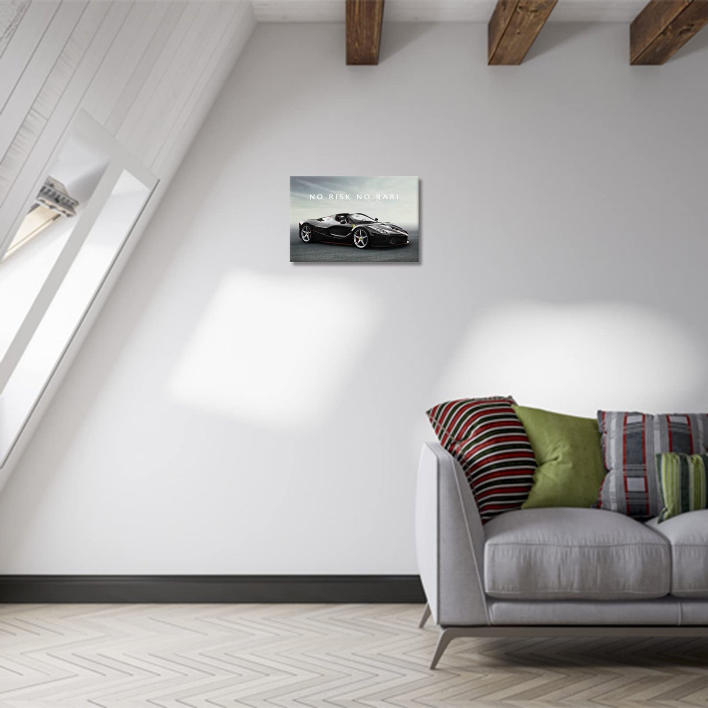 BWSPACE Canvas Wall Art No Risk No Rari Motivational Car Quotes Poster Canvas Painting Wall Art Decor For Living Room Bedroom Office Ready To Hang (Inspirational-1, 18x24 inches)