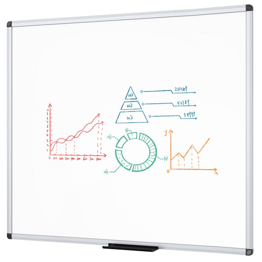 VIZ-PRO Dry Erase Board/Magnetic Whiteboard, 48 x 48 Inches, Large Wall Mounted Board for School Office and Home 4' x 4'