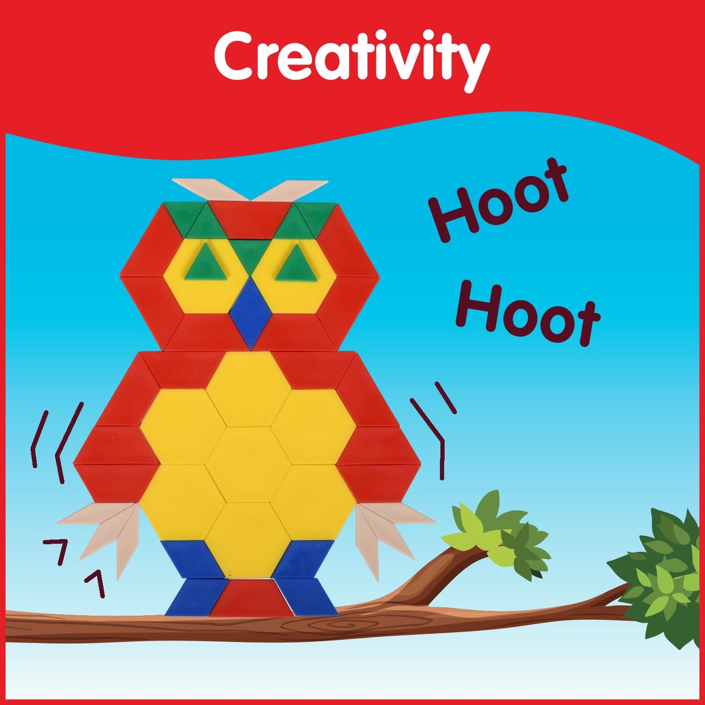 edxeducation Plastic Pattern Blocks | Set of 250 | Math Manipulative for Fractions, Symmetry, Patterning and Creativity , up to 12 years| Math Supplies for Classroom