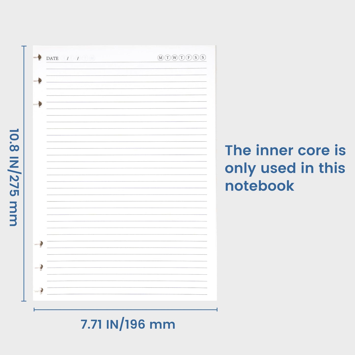 Yoment Discbound Lined Refills for 8.58 x 11 Hardcover Notebook, Spiral Journal Notebook for Office Work Meeting Planner, for School Students Class Notes, Large