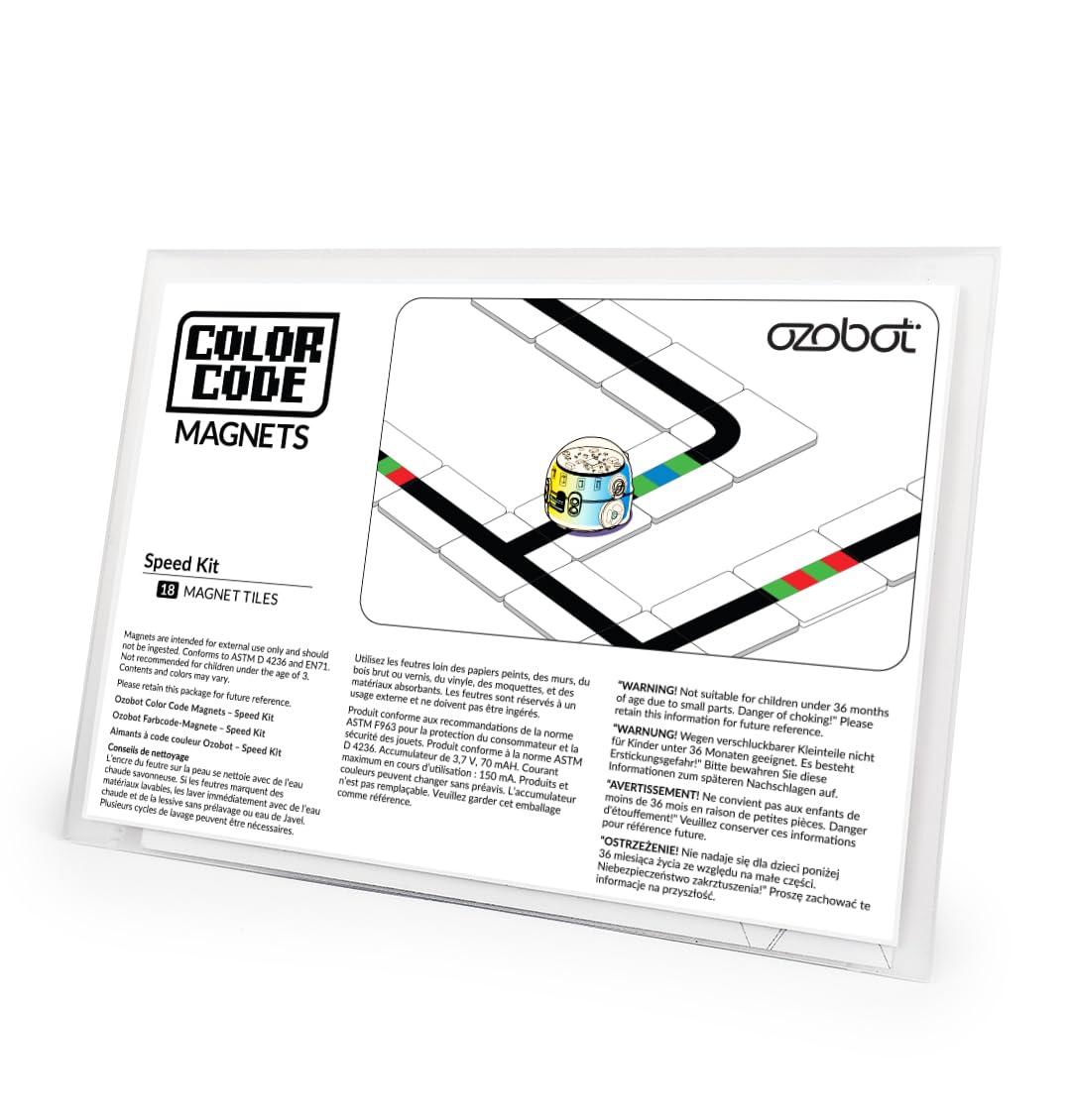 Ozobot Color Code Magnets Speed Kit, Interactive Coding Learning Tool for Kids Ages 3+, Enhances Logic & Problem Solving Skills, 18 Tiles, Evo & Color Codes Magnets Base Kit Required Not Included