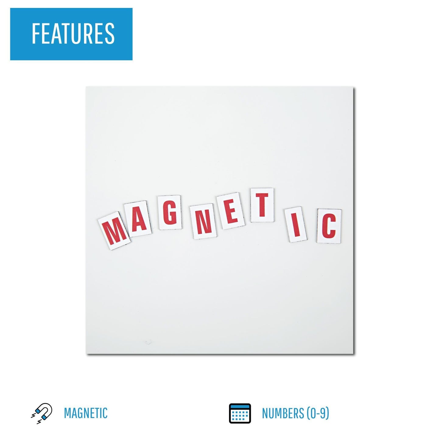 MasterVision Magnetic Letters, 1/2" x 3/4", Red on White, 120 Pieces