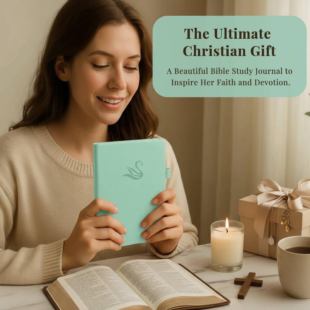 Bible Study Journal – Church Notes Notebook for Note Taking & Reflection – Daily Faith Journaling Kit, Faith Based Religious Gifts & Accessories