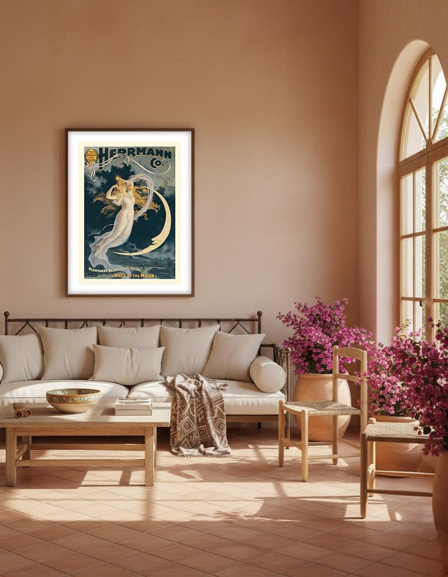 Alexander Herrmann’s Beautiful Illusion - Maid of the Moon - Vintage Magic Poster c.1898 - Master Art Print (Unframed) 9in x 12in