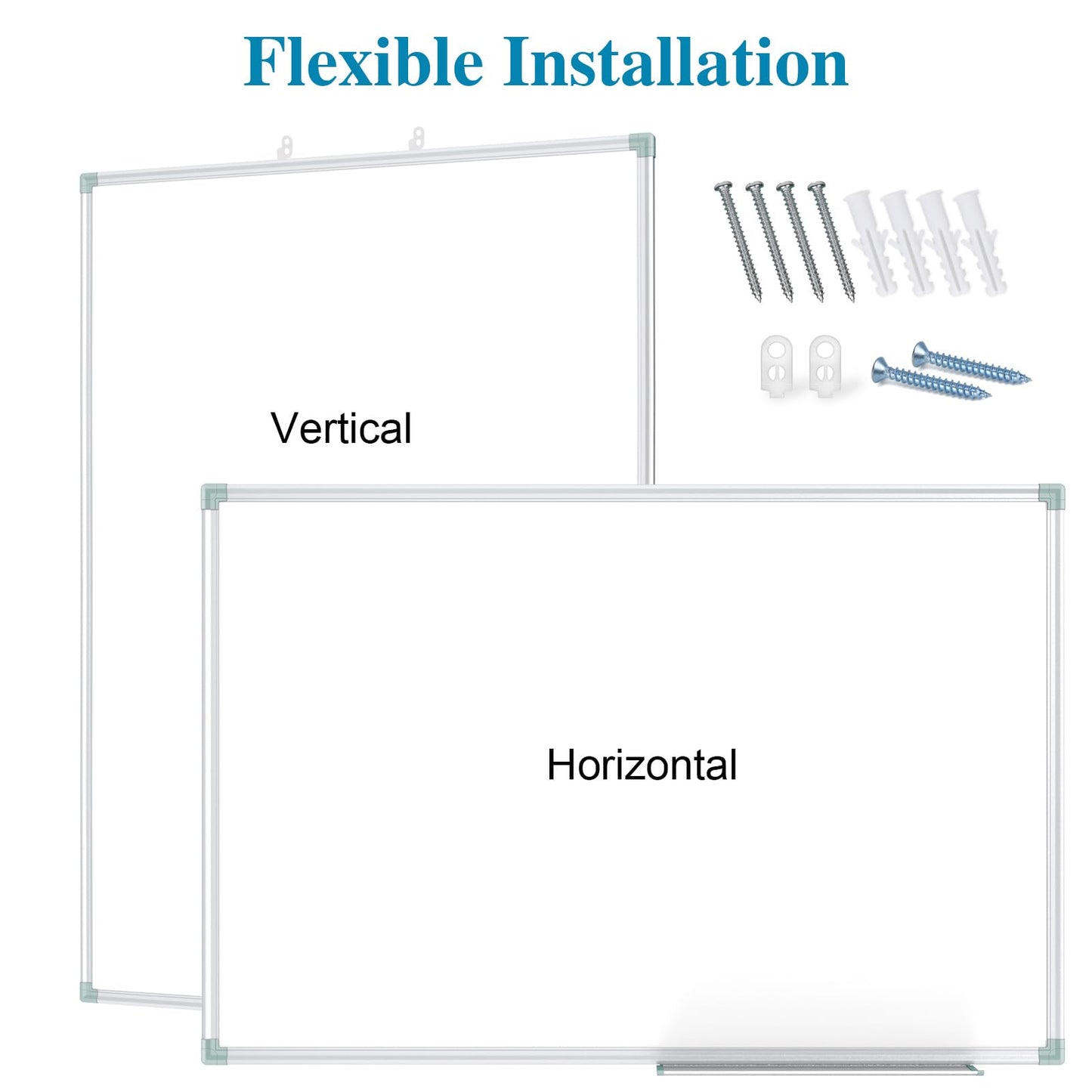 Lockways White Board Dry Erase Board 36 x 24 Inch, Magnetic Whiteboard 3 x 2, Silver Aluminium Frame for School Office and Home