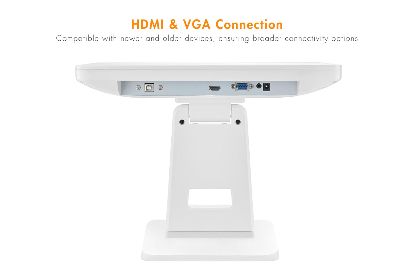 Commercial Grade 17.3 Inch 1920 x 1080 FHD Touchscreen POS Monitor, 10 Points Touch HDMI VGA, Waterproof Dustproof Screen, Indusitrial, Office, Retail, Gym, Warehouse (White)