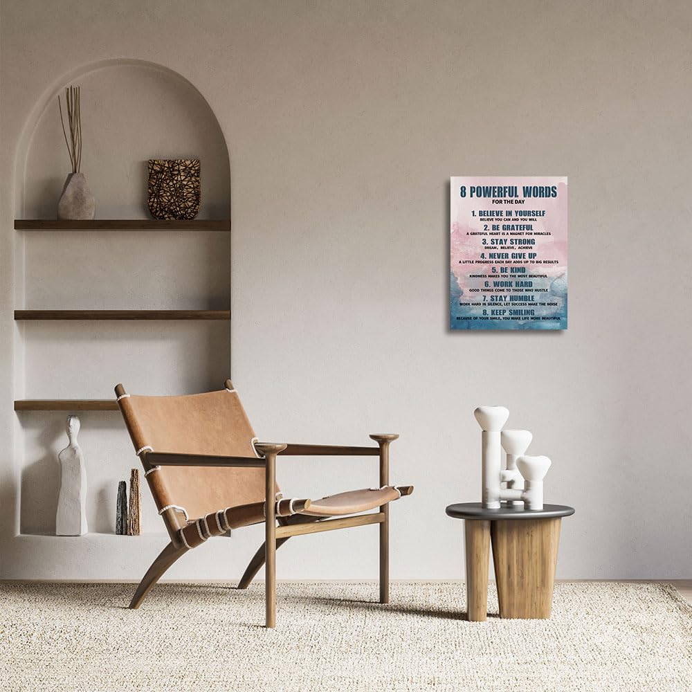 8 Rules Of Life Canvas Decoration Painting, Inspirational Motto Canvas Wall Art, Inspirational Phrase Wall Art,Office Decor paintings ，Suitable For Office, School, Library,Home，Workplace ，Bedroom
