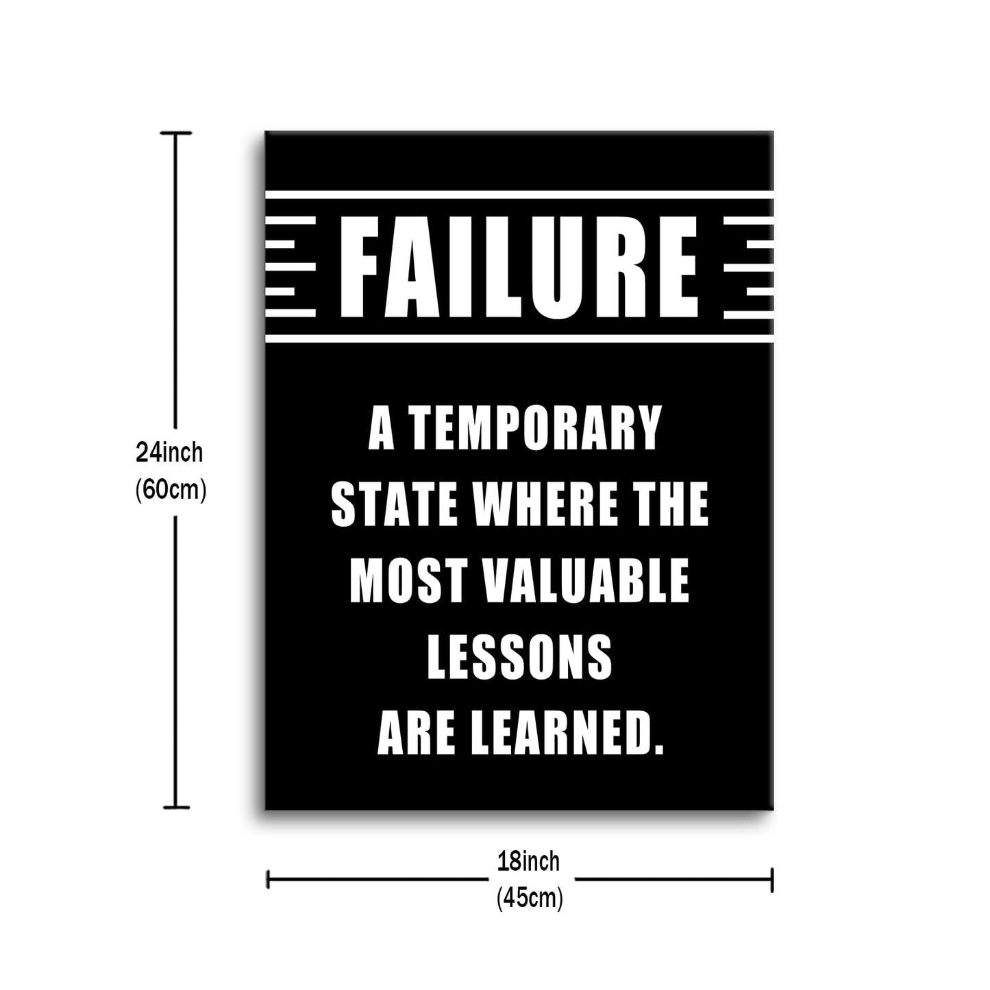 Motivational Canvas Wall Art Failure Entrepreneur Quotes Poster Print Inspirational Pictures Painting for Office Class Room School Wall Decoration Stretched and Framed [18''Wx24''H]