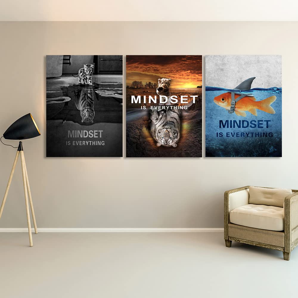 Success Wall Painting Inspirational Art Office Decor Motivational Canvas Black Poster Positive Framed Artwork Prints Picture for Living Room [36'W x 16'H]