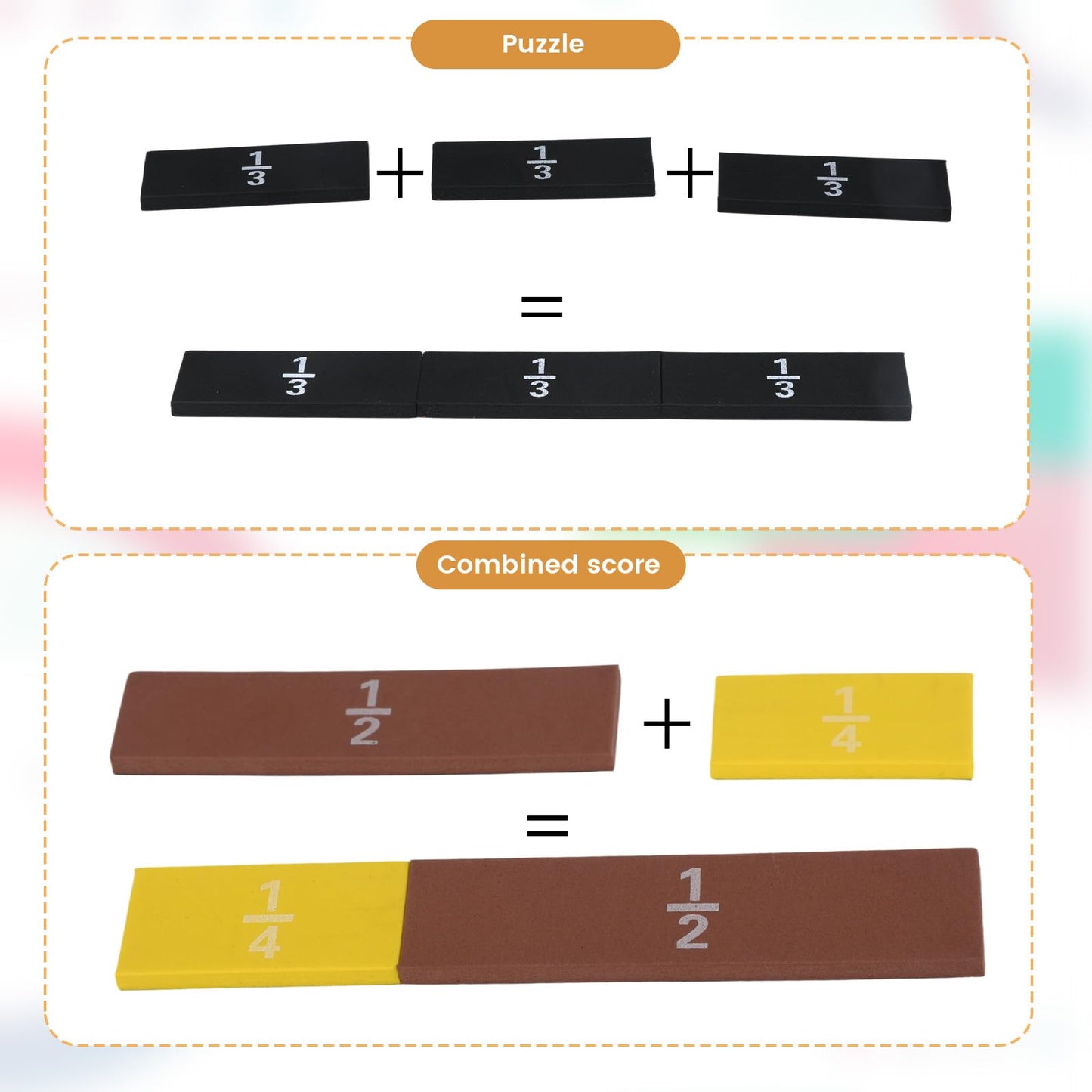 51 Pcs Magnetic Fraction Strips Montessori Math Manipulatives Magnetic Fraction Tiles for Math Learning Resources Educational Tool for in 3rd to 5th Elementary Curriculum