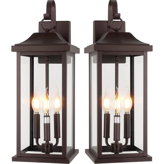 Roravilila 3-Light Outdoor Light Fixtures, IP65 Waterproof, Vintage Bronze, 2-Pack, Model RORAVILILA-534E87F5
