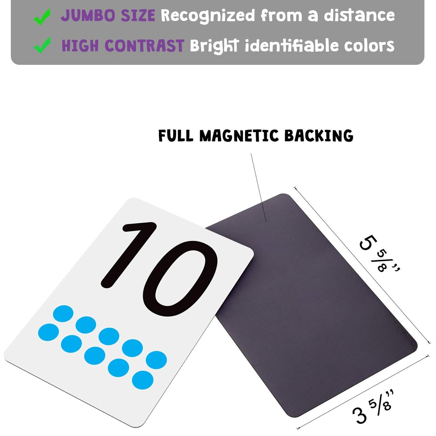 Attractivia Magnetic Number Flash Cards - Large 0-25 Math Cards, Early Addition and Subtraction, Multiplication, Division and Symbols, for Classroom Teachers, Homeschool, Toddlers, Kids and Adults