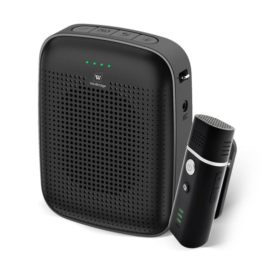 Voice Amplifier with Wireless Lapel Microphone - Personal Megaphone for Teachers, 15W Portable Mini Bluetooth PA System and Clip-on Lavalier Mic for Classroom, Speech, Yoga, Tour Guide - A006