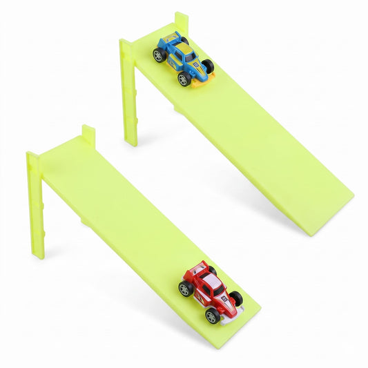 Joinpaya 2 Sets Physical Science Experiment Inclined Plane, Physics Lab Equipment for Friction and Gravity Testing, Elementary School Science Kit for Toy Car Acceleration, Plastic Ramp with Support