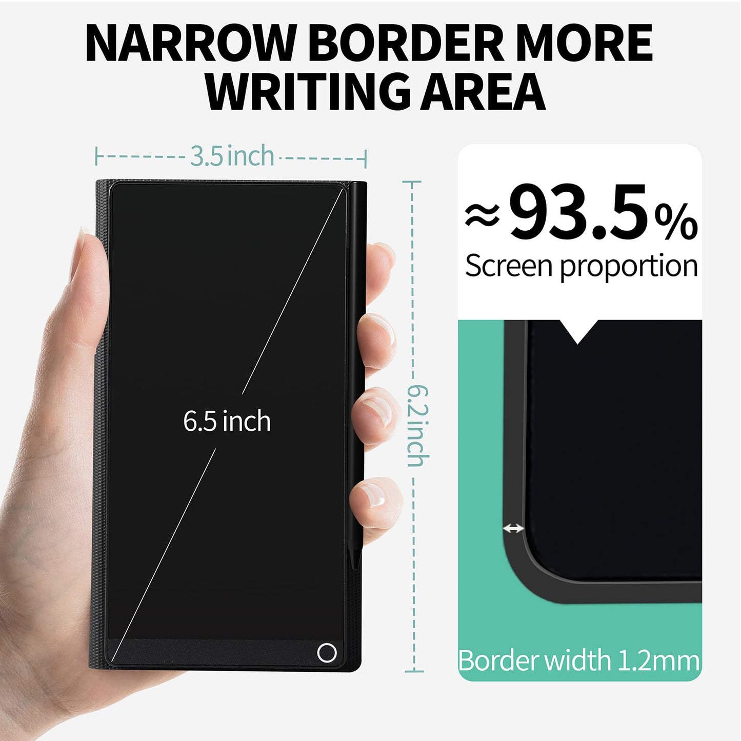 LCD Writing Tablet for Adult: Mini 6.5 Inch Full Screen Digital Notepad with Hall Switch and Tablet Case Reusable Writing Pad Portable Use for Office Study Teaching
