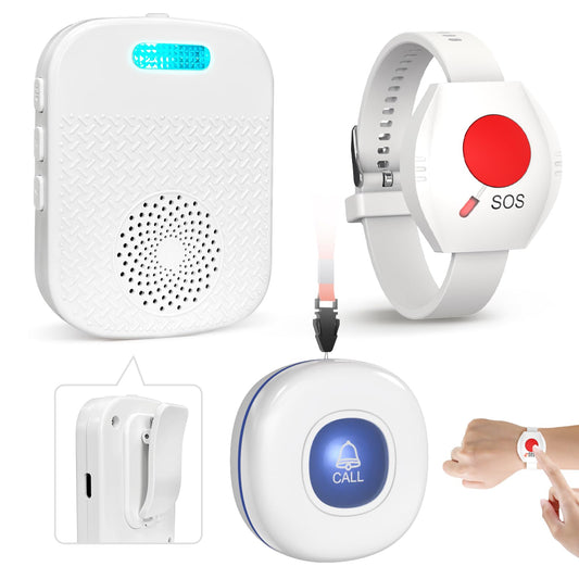 CallToU Caregiver Pager Wireless Call Button for Elderly/Senior,2026 New Version Pager with Vibration & Rechargeable,Nurse Alert System for Home Care Seniors