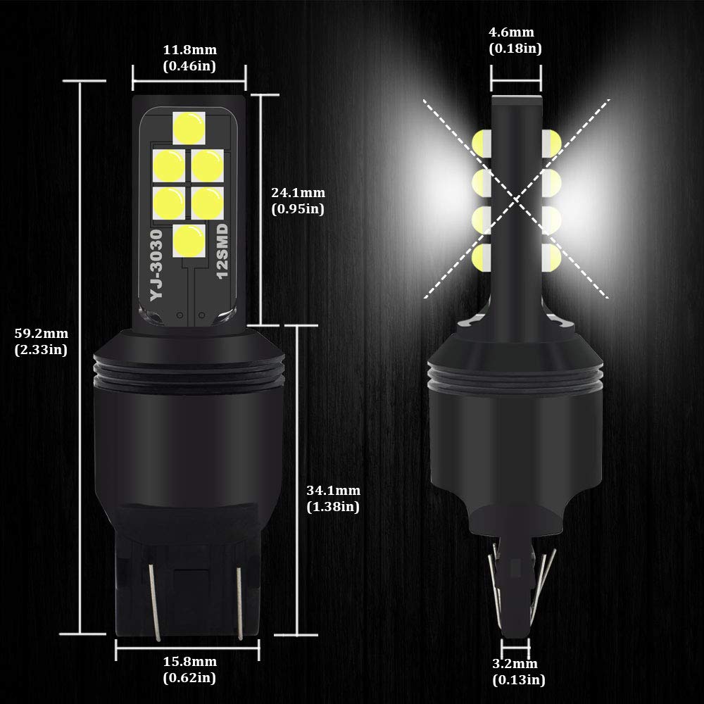 SOCAL-LED LIGHTING Green LED Turn Signal Bulb 7443 (T20) Plastic SMD Bright - Pack of 2