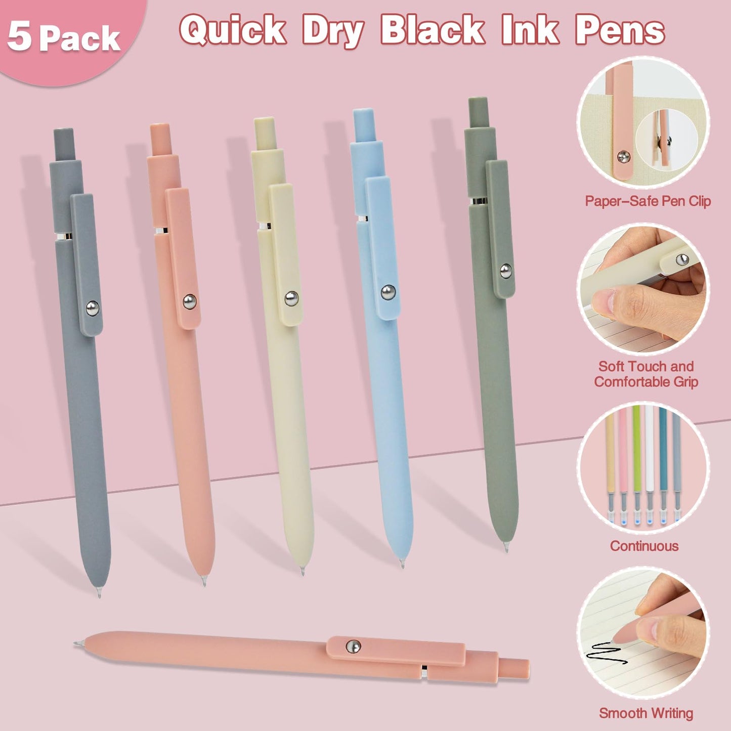 HRFGWDD 52 PCS Aesthetic School Supplies with Highlighters, Mechanical Pencils, Color Ink Gel pens, Pencil Case, Bible Study Supplies, Pens Pencils and Highlighters Set, Stationary Set for Student