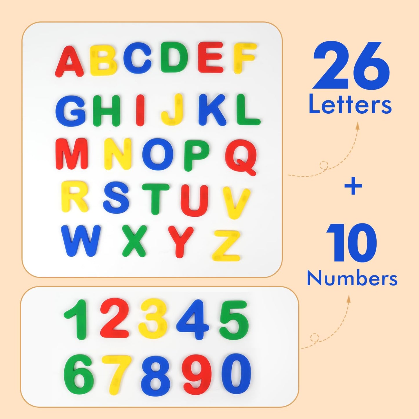 Silicone Alphabet Magnetic Letters and Numbers Set, 36 PCS Educational Multicolor ABC Fridge Magnets – Durable, Fun Learning Toy for Early Childhood