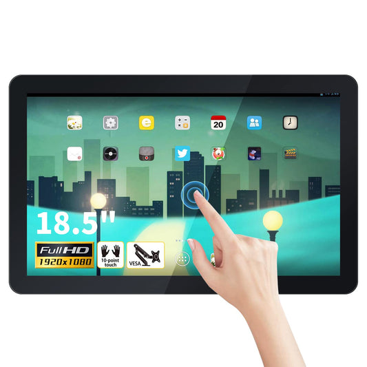 TouchWo 18.5 inch Android 11 Touchscreen Monitor Tablet, 16:9 FHD 1080P, WiFi & BT, Built-in Speakers, RK3568 2GB RAM & 32GB ROM, Smart Board for Classroom, Meeting & Game