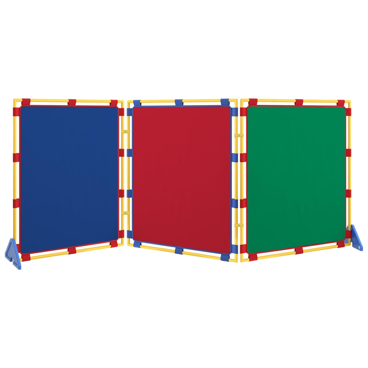 Children's Factory Big Screen PlayPanel - Set of 3, Kids Room Divider, Classroom Privacy Screen, Cantilever Feet Included, Rainbow