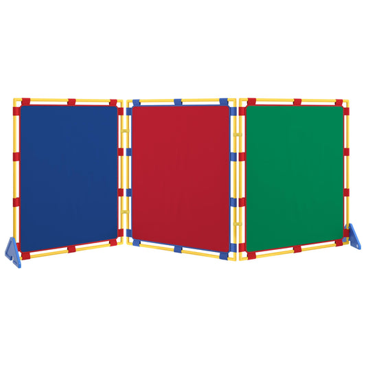 Children's Factory Big Screen PlayPanel - Set of 3, Kids Room Divider, Classroom Privacy Screen, Cantilever Feet Included, Rainbow
