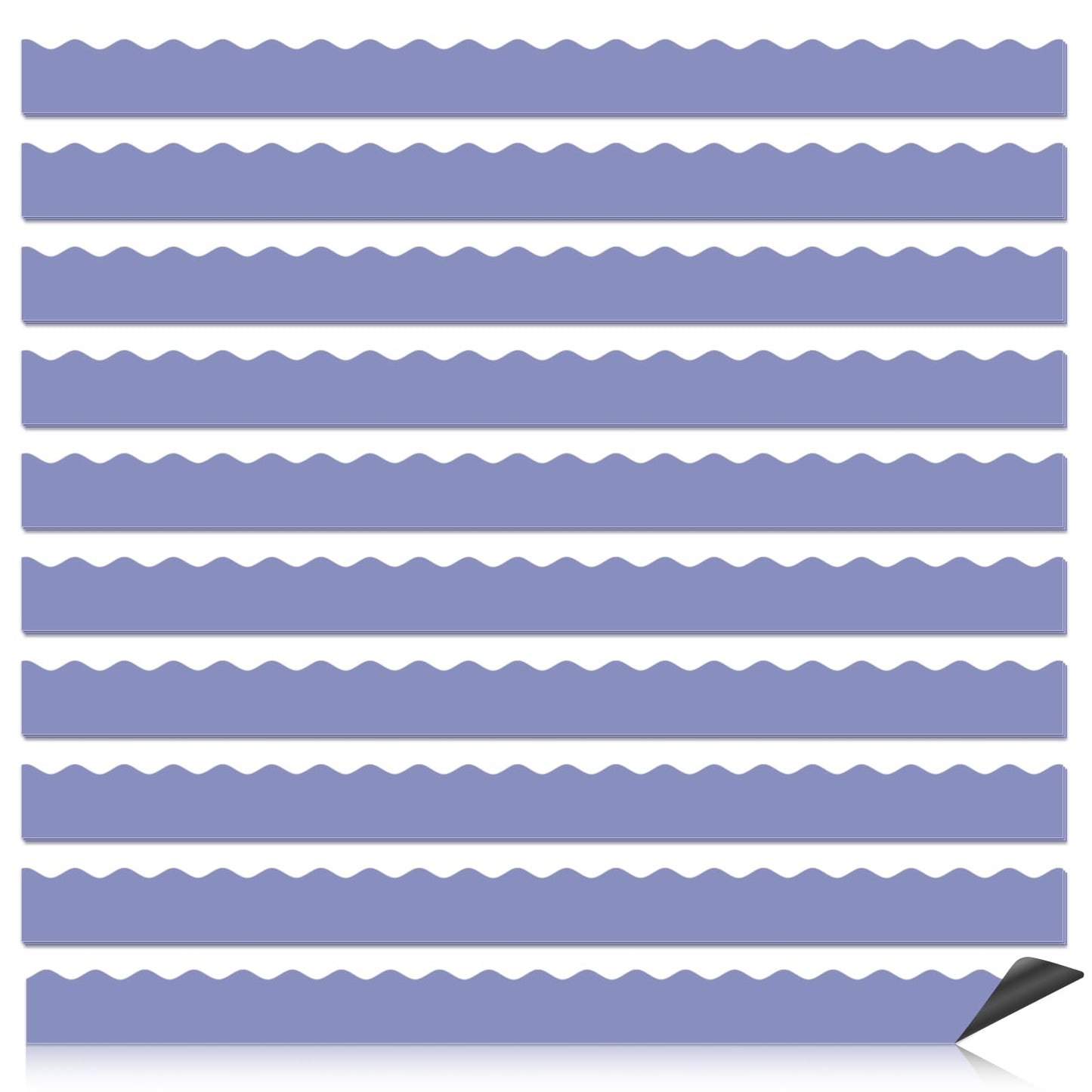 30 Pcs Magnetic Borders for Classroom Whiteboard - Purple Magnetic Bulletin Board Border Set - Scalloped Chalkboard Border Strips for Teachers, Parents, DIY Home,School & Office Decoration