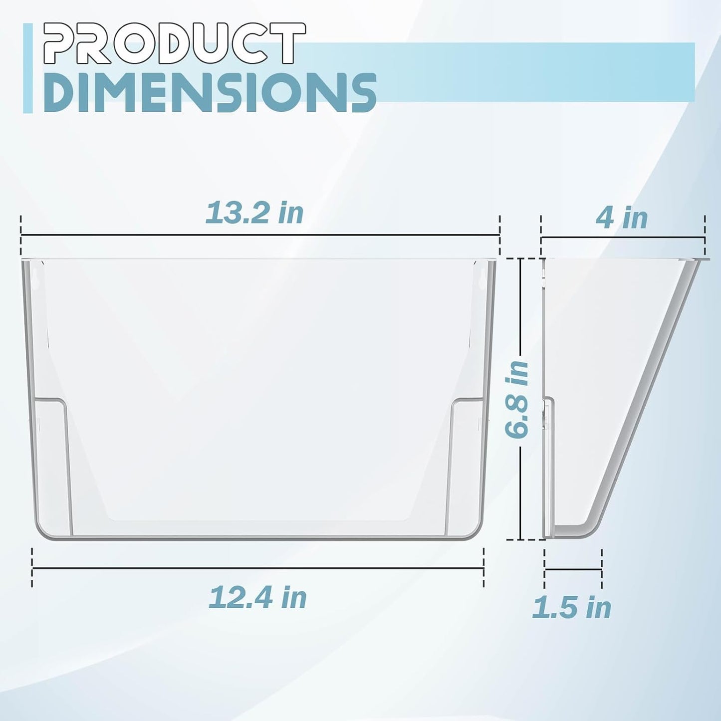 MINDEPOT 3 Pockets Acrylic Wall File Organizer, Clear Wall File Holder, Plastic Hanging Wall File Holder for Office, School and Home, Clear