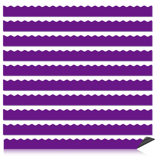 30 Pcs Magnetic Borders for Classroom Whiteboard - Dark Purple Magnetic Bulletin Board Border Set - Scalloped Chalkboard Border Strips for Teachers, Parents, DIY Home,School & Office Decoration