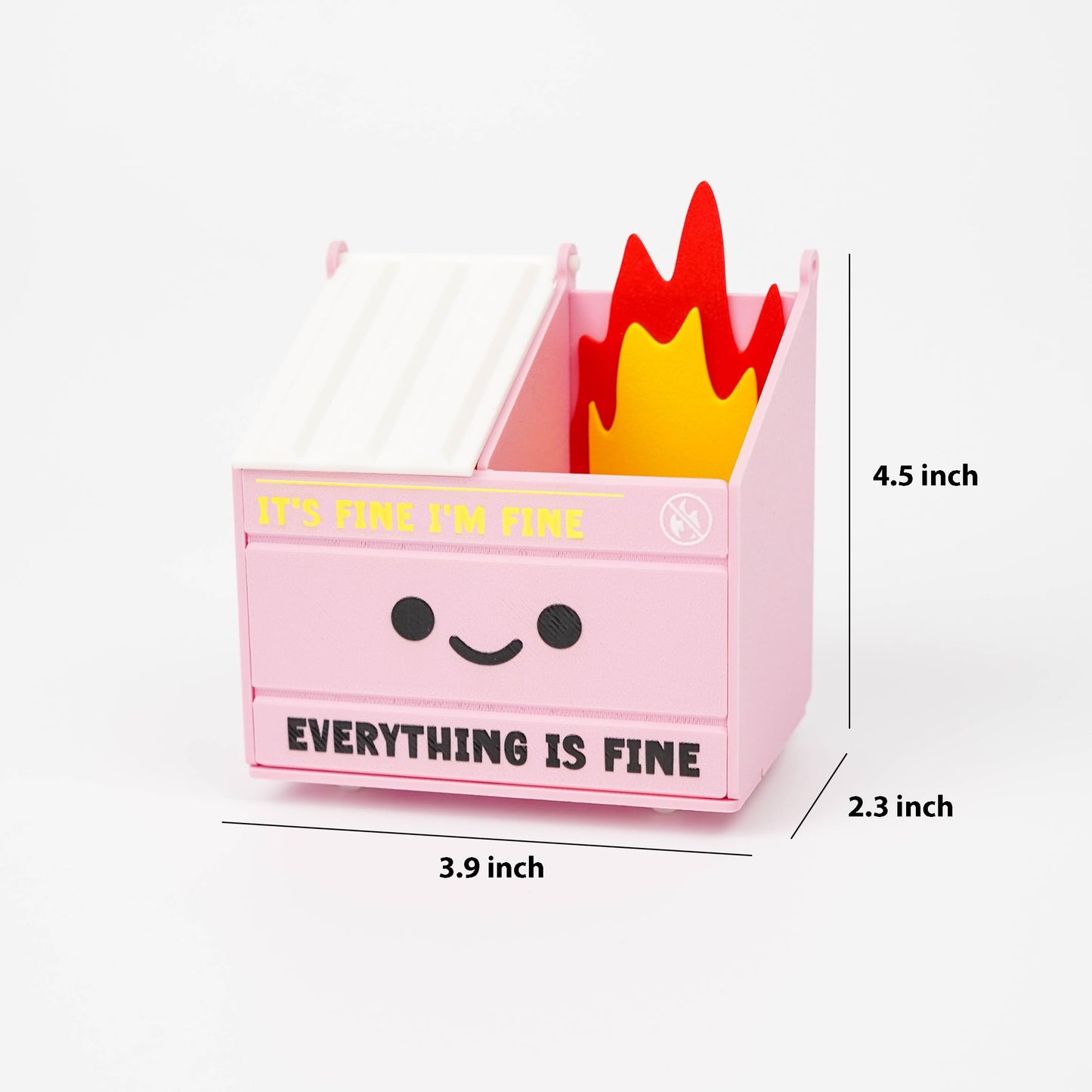 Tian Zhun Dumpster Fire Magnetic Pen Holder Funny Pink Magnetic Pencil Holder Magnetic Locker Organizer for Refrigerator Whiteboard Home Office Hospital Marker pen storage