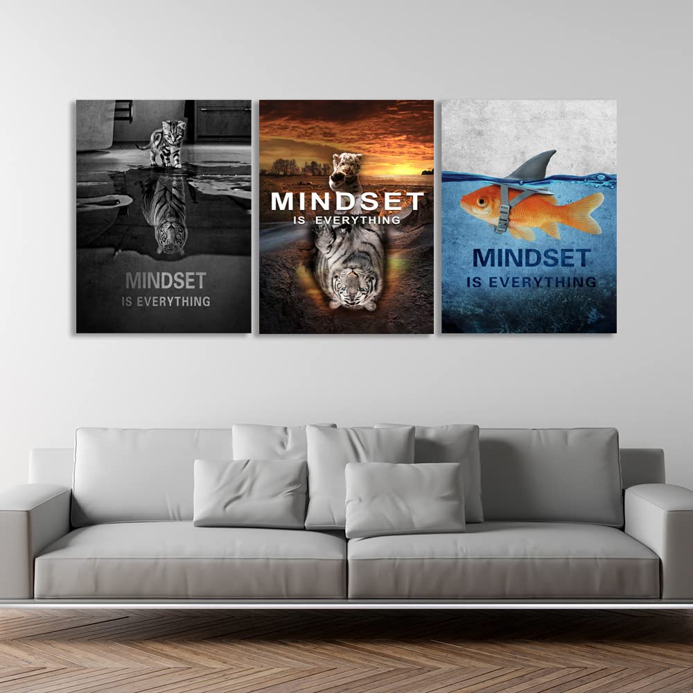 Success Wall Painting Inspirational Art Office Decor Motivational Canvas Black Poster Positive Framed Artwork Prints Picture for Living Room [36'W x 16'H]