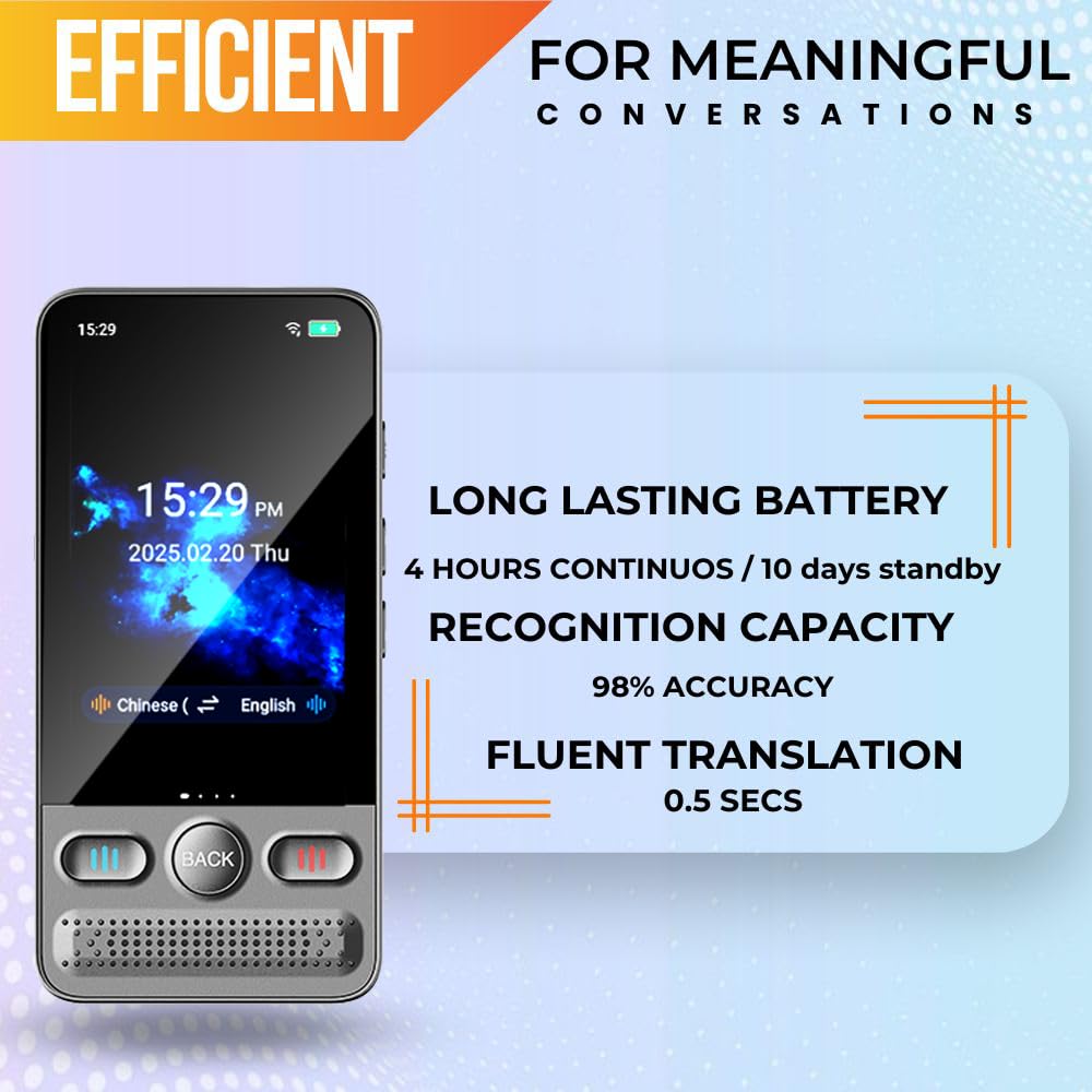 Language Translator Device, Voice/Text Bidirection Word Translator, 138 Languages Online/Offline Translator For business And Learning