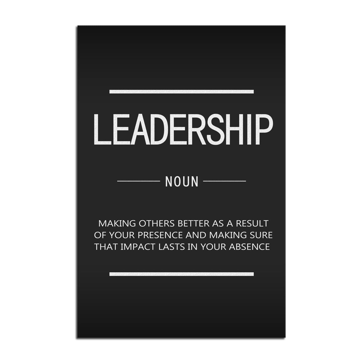 Inspirational Canvas Wall Art Leadership Noun Office Decoration Inspiring Entrepreneur Positive Quotes Inspiration Painting Poster Print Artwork Home Frame Ready to Hang[12''W X 18''H]