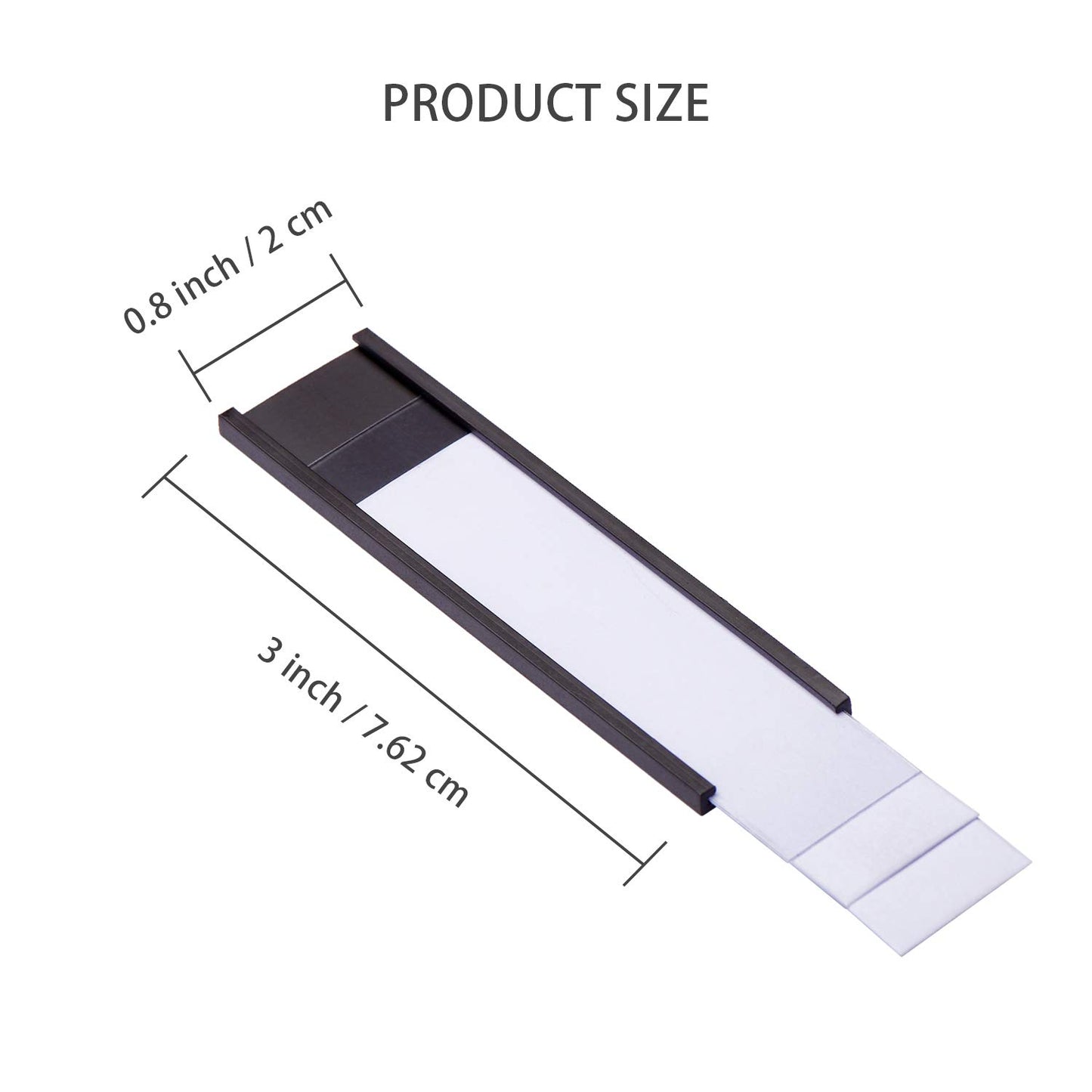 Eeoyu Magnetic Label Holders with Magnets Magnetic Data Card Holders with Clear Plastic Protectors for Metal Shelf, Whiteboard, Set of 50 (0.8 x 3 Inch)