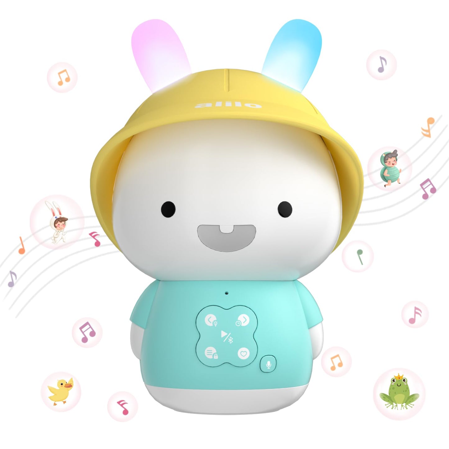 alilo Bunny Kids Music Player, Storytelling Toys for Toddler 1-3-5,Infant Baby Boy Girl Gifts Pre-Loaded 30 Stories/48 Nursery Rhymes/12 Soothing Music,with Nightlight,Bluetooth,Record Function