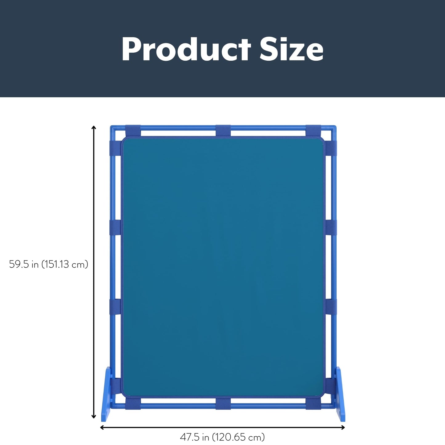 Children's Factory Big Screen PlayPanel, Kids Room Divider, Classroom Privacy Screen, Cantilever Feet Included, 1 Panel, Deep Water