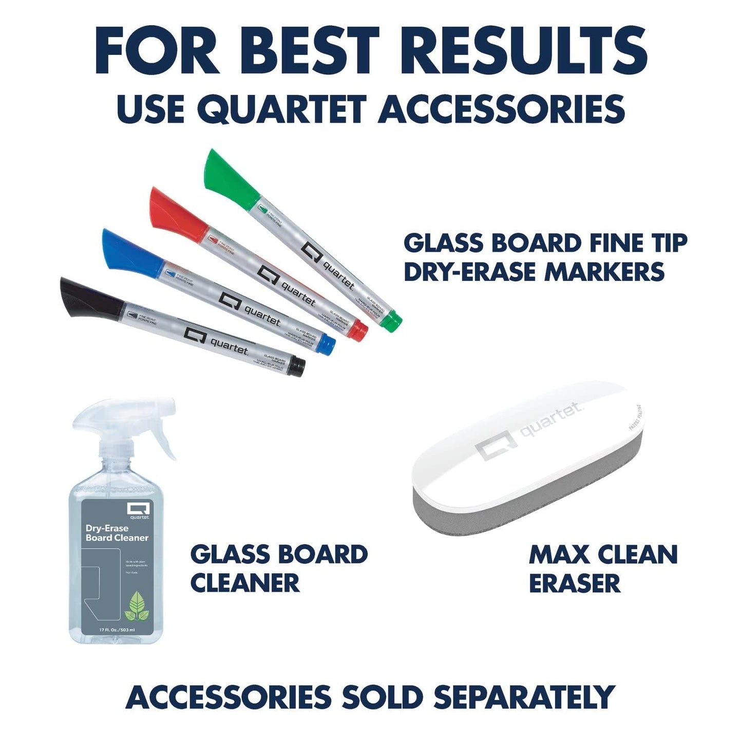 Quartet Glass Dry Erase White Board 18"W x 6"H, Compact Desktop Whiteboard with Storage Drawer, Marble (GDP186M)