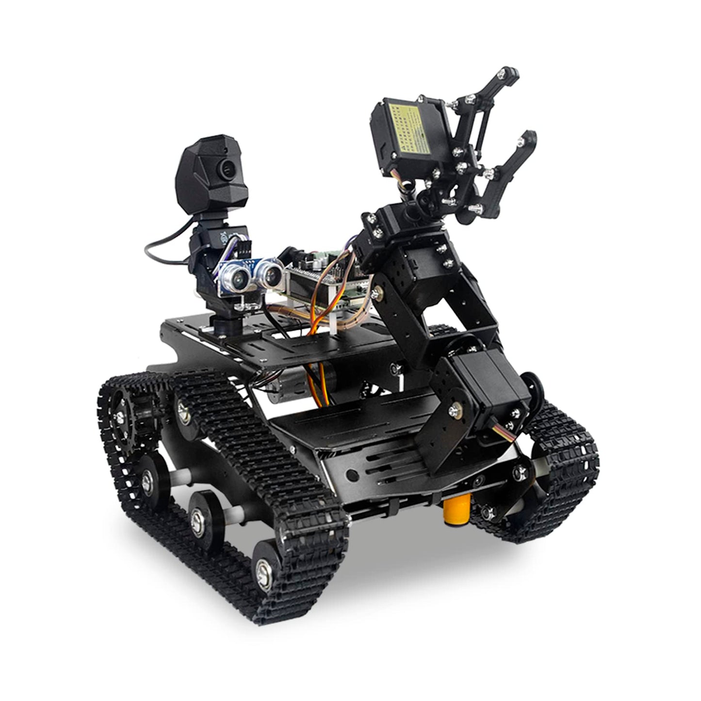 XiaoR GEEK Smart WiFi Robot Kit for Raspberry Pi 5 4B 3B, 4DOF Robotic Arm Track Tank Chassis Robot Car with HD Camera Ultrasonic Infrared Sensor Programming Project for 14+(without Raspberry Pi)