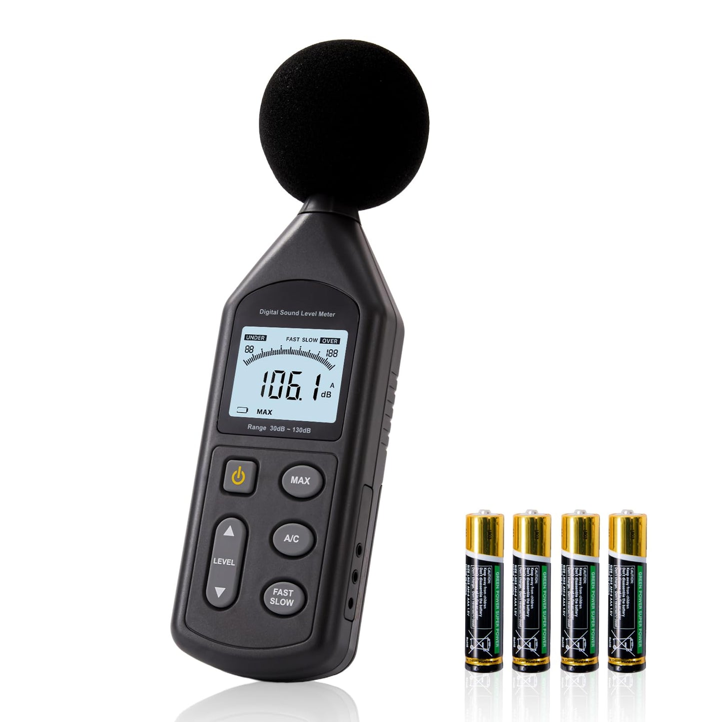 Digvliy DB-01 Decibel Meter, Professional Sound Decibel Meter with A/C Weighting, Fast/Slow Response, 30-130dB Range,for Home, Office, Factory, Noisy Neighbors
