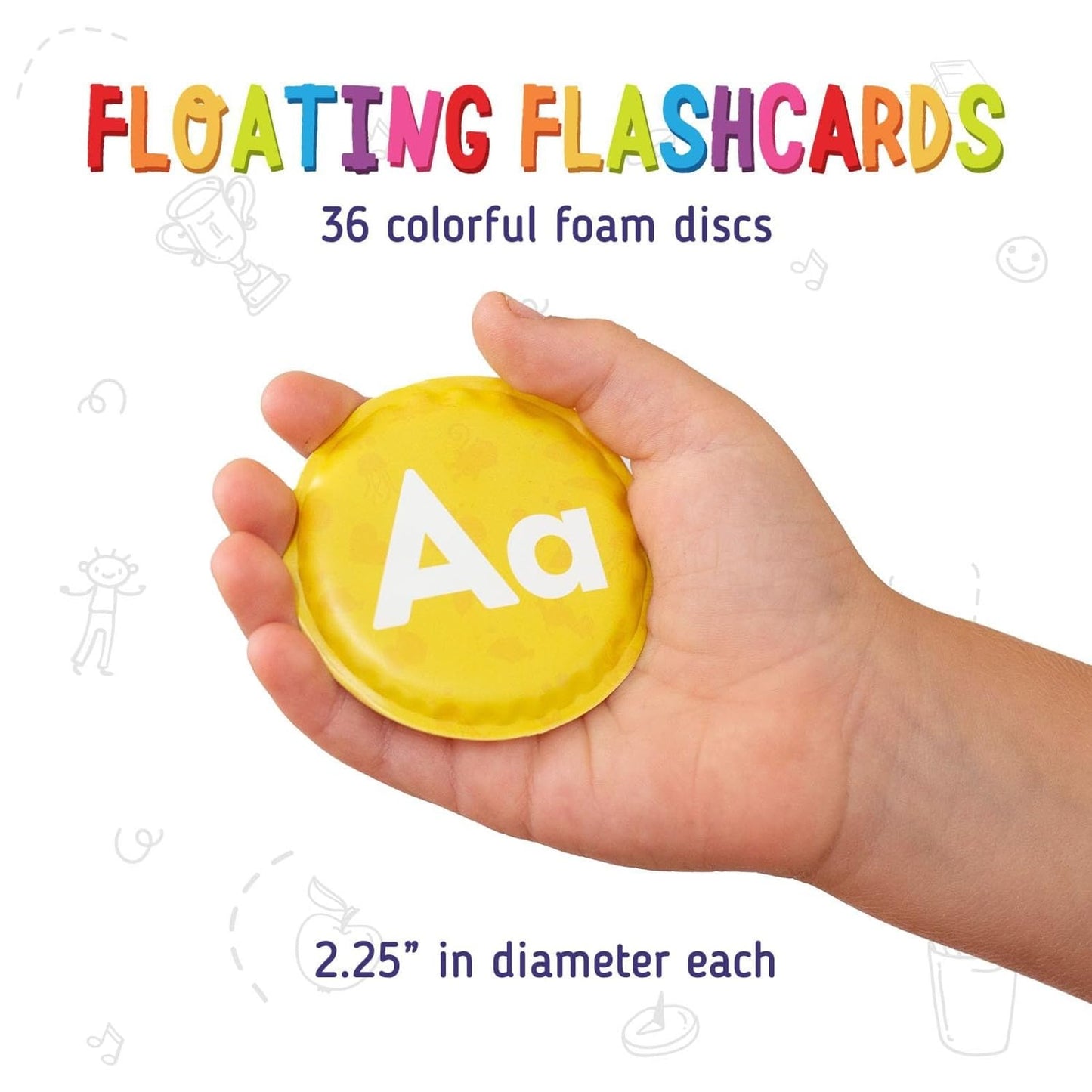 merka Bath Toys Flash Cards - 36-Pc Multicolor 2.25-Inch Foam Alphabet & Number Cards - Waterproof Bath Time Toddler Learning Toys for Ages 1-3