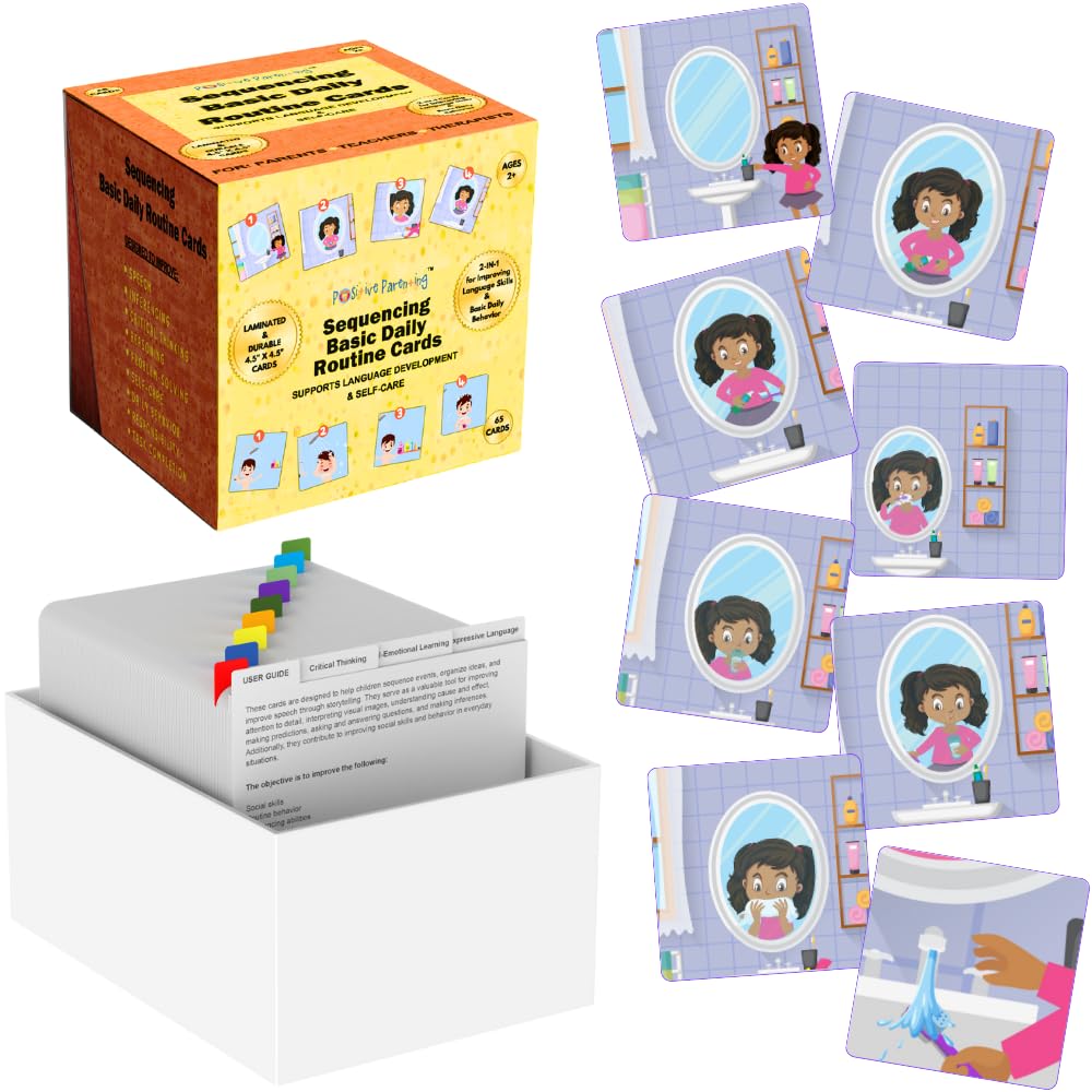 Sequencing Basic Daily Routine Conversation Cards | Learning Material for Social Skills & Emotional Intelligence | Speech Therapy Resources | ESL, Articulation, Storytelling, Sequencing Card Game