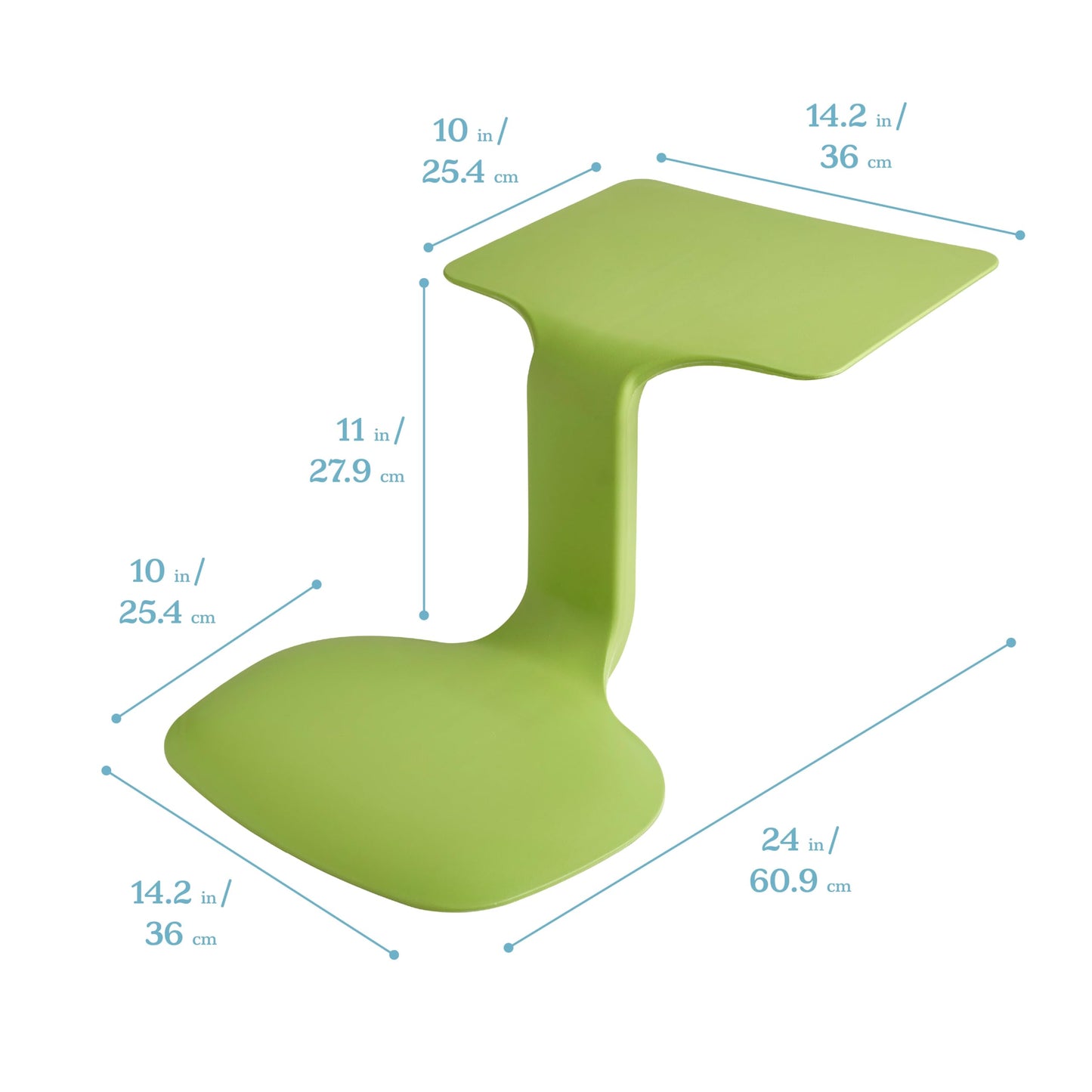 ECR4Kids The Surf Portable Activity Lap Desk, Classroom Essentials, Light Green