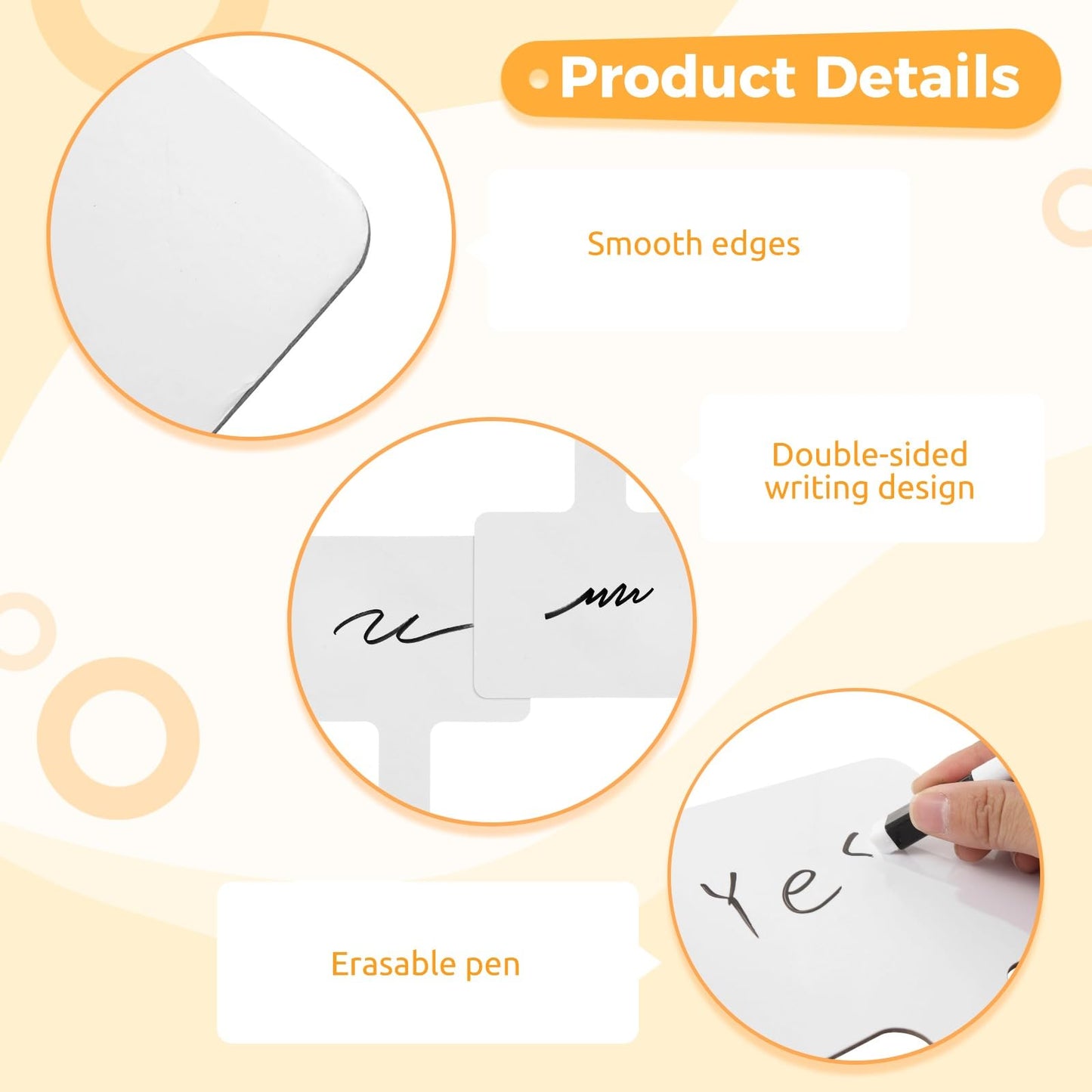 yeesport 30 Sets Handheld White Board with Erasable Marker Pens, Double Sided Dry Erase Signs, 9.06 x 6.89 in, Handheld White Board Auction Paddles for Classroom Meeting Voting Shower Games