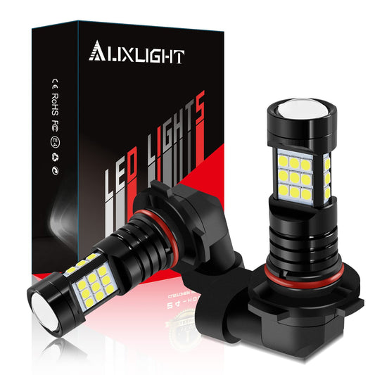 AUXLIGHT H10 LED Fog Light Bulbs, 2400 Lumens, Aluminum, 6000K Xenon White, Replacement for 9145 9140 9045 9155